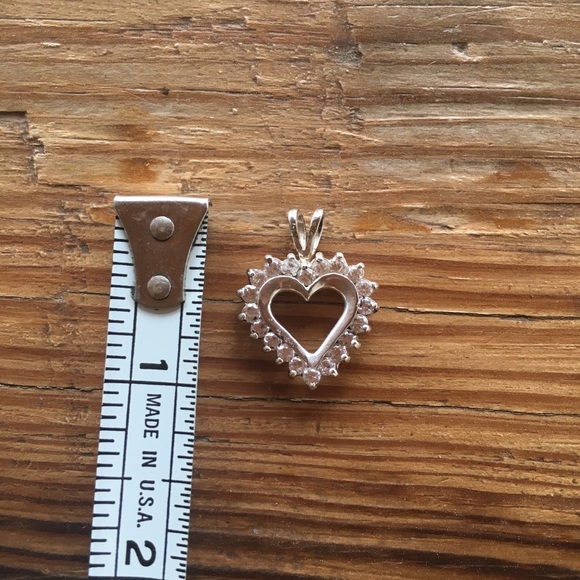 Vintage 925 Sterling silver jjt heart pendant cz - Picture 4 of 4